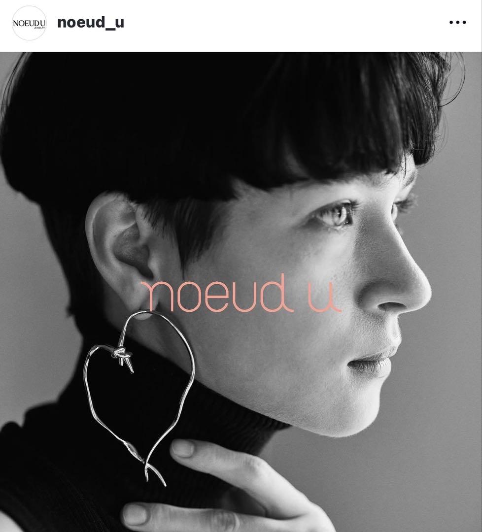 NOEUDUヌゥユゥラブビッグハートピアス Lien シルバー神崎恵滝沢眞規子 noeud u ヌゥユゥLienラブビックハートピアス（イヤリング） 神崎恵