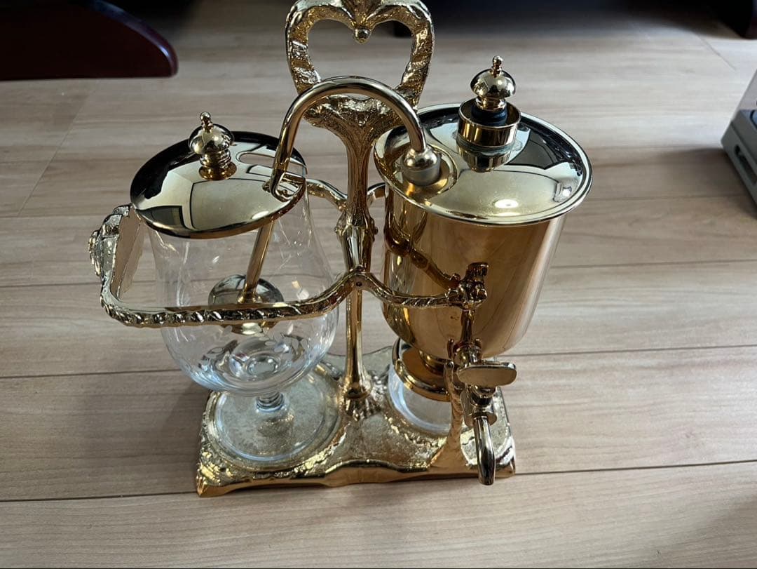 豪華 ベルギー式 サイフォン コーヒーメーカー ゴールド　アンティーク調 Amazon | ベルギー/ベルギーの高級ロイヤルファミリーバランス