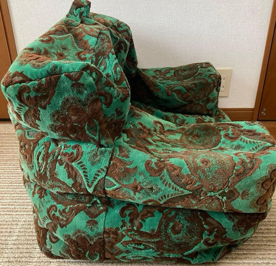 アチャチュムムチャチャ 1人掛けソファうさぎ柄希少 グリーン