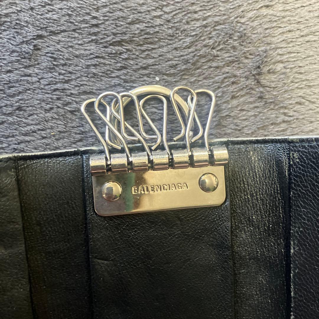 バレンシアガ キーケース グリッター キーリング ラメ ストラップ