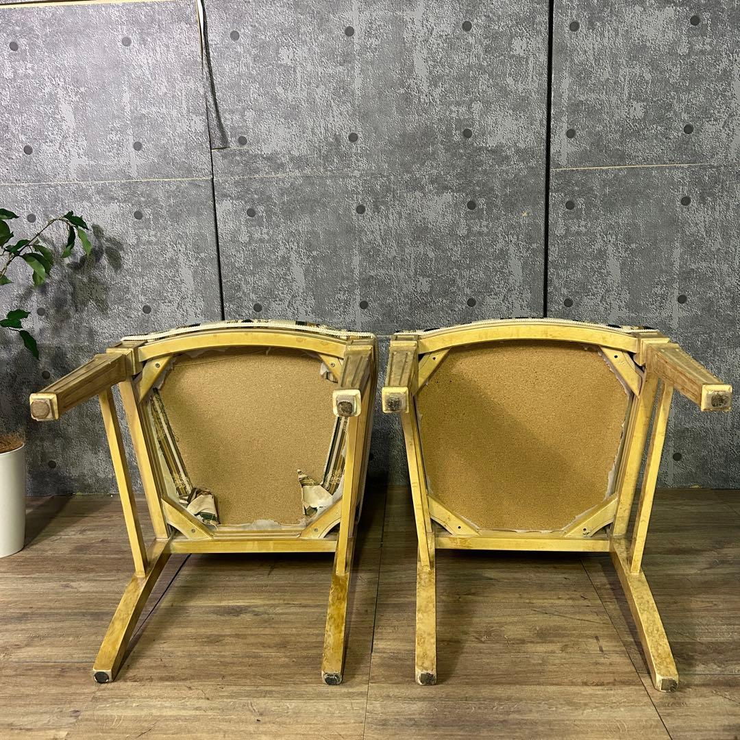 トトロ様専用꧁イタリア製꧂ダイニングチェア2脚 ストライプ