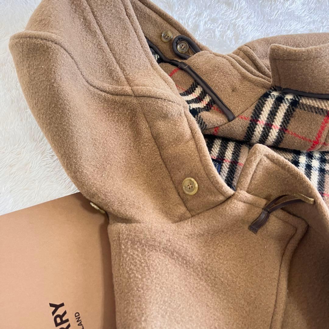 美品 バーバリーズ ダッフルコート ノバチェック キャメル ウール 英国