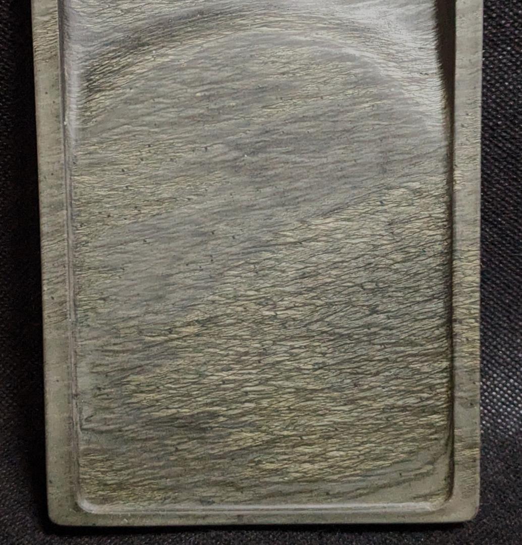 歙州硯 水波羅紋や金暈金星の美石】◇龍尾山◇唐木