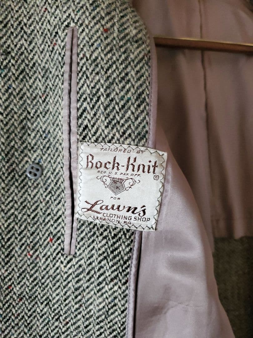 米国製美品】60s ヴィンテージ ラグラン ハリスツイード コート グレー