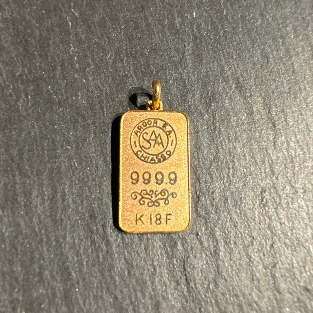 ゴールド K18GPペンダントトップ イタリア製〕K18イエローゴールド ペンダントトップ（リバーシブル