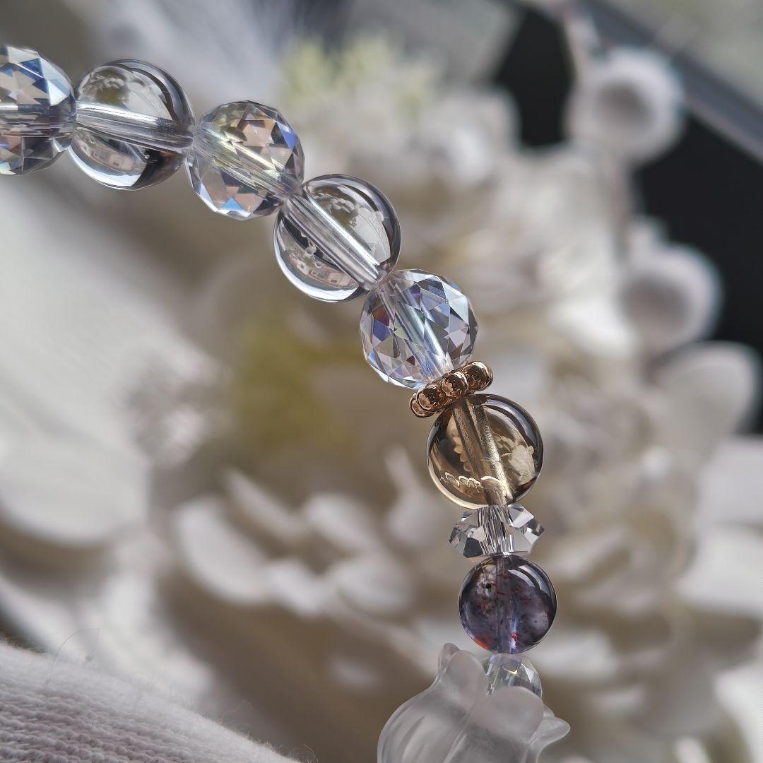 みゆ様♡専用です♡新作♡水ブレス✩宝石質アイオライト♡オーソクレース、グリーンア