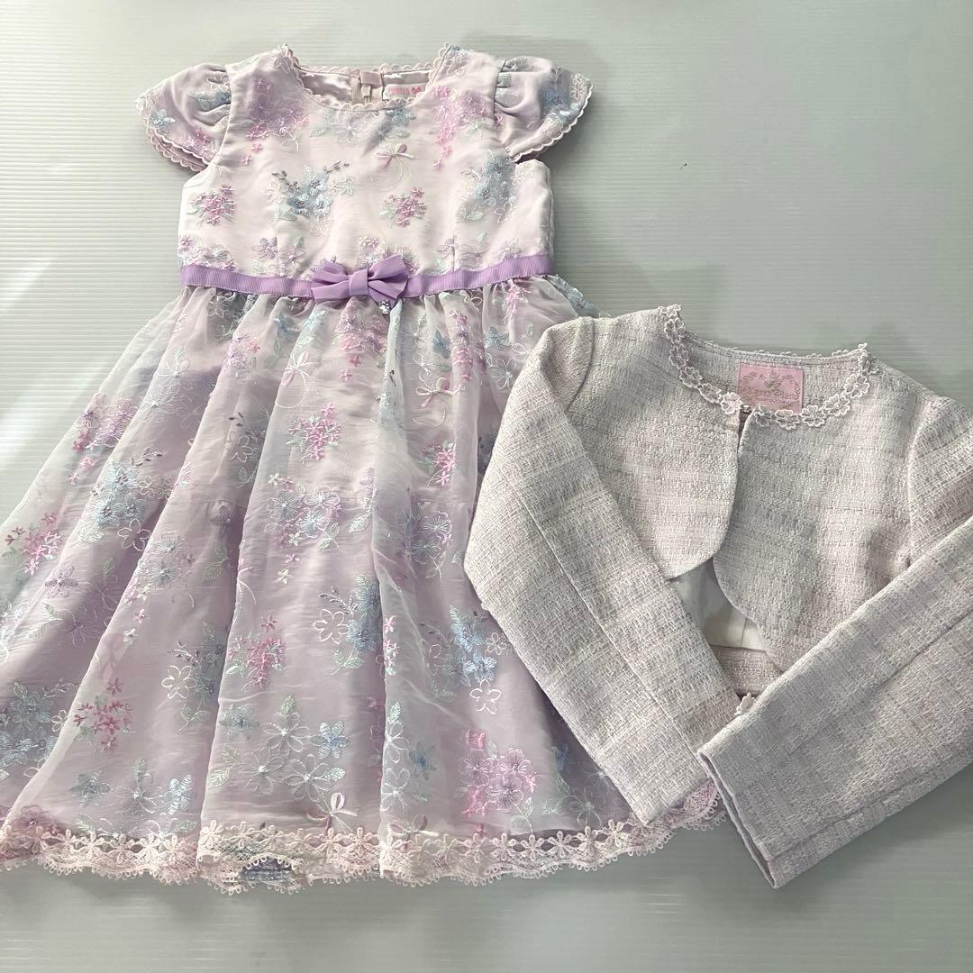 メゾピアノ ボレロ ワンピース アンサンブル フォーマル 現行品 120