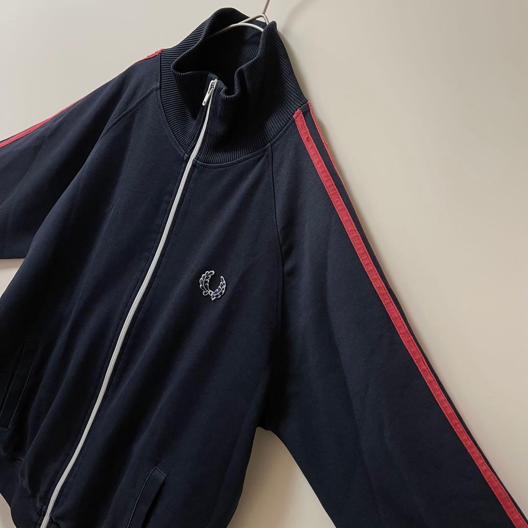 80s M】フレッドペリー刺繍トラックジャケットFred古着ジャージ 紺