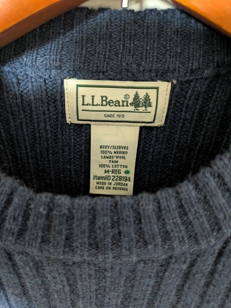 L.L.Bean コマンドセーター リブ編み メリノウール パッチ付き