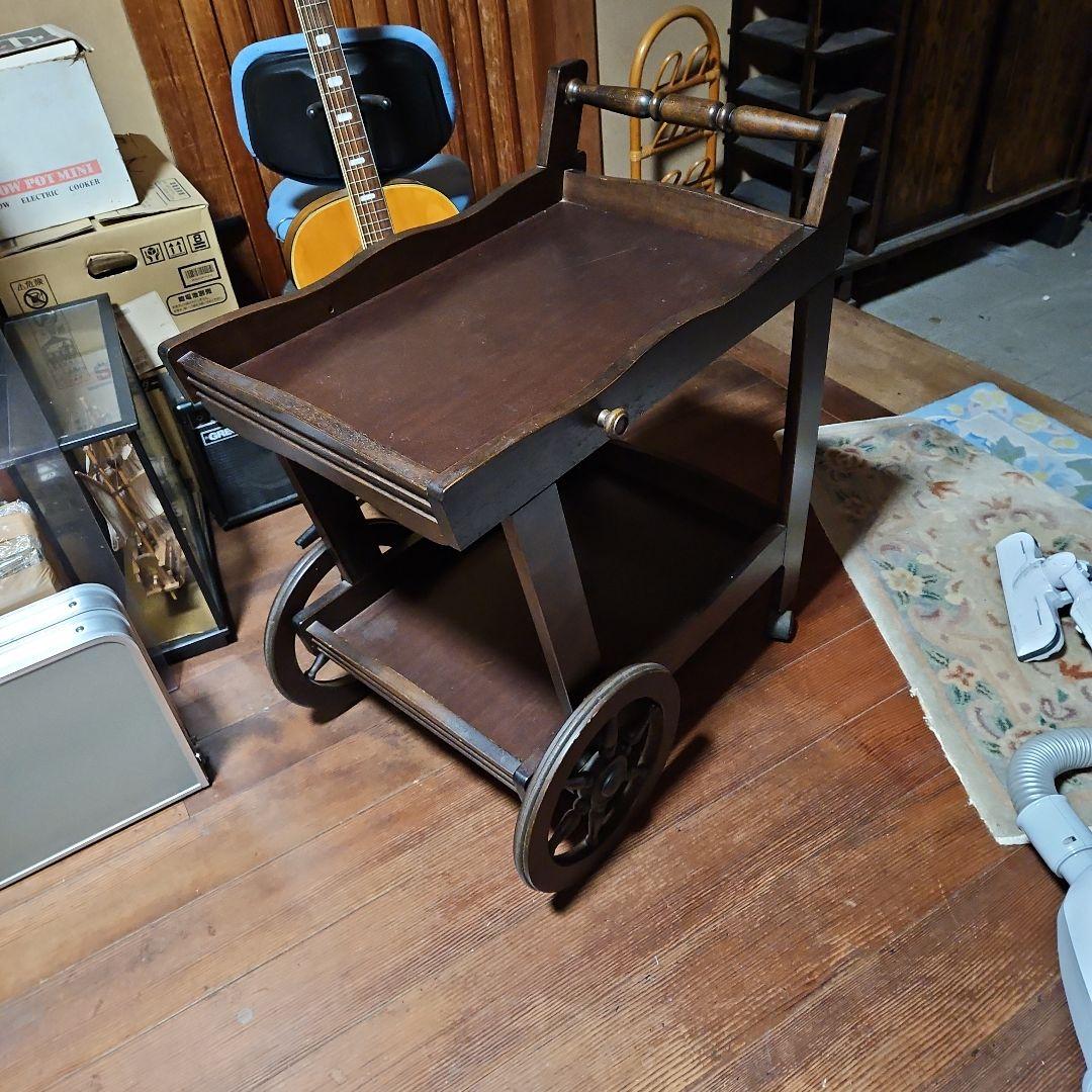 カリモク木製キッチンワゴン 2段式 キャスター付き - メルカリ