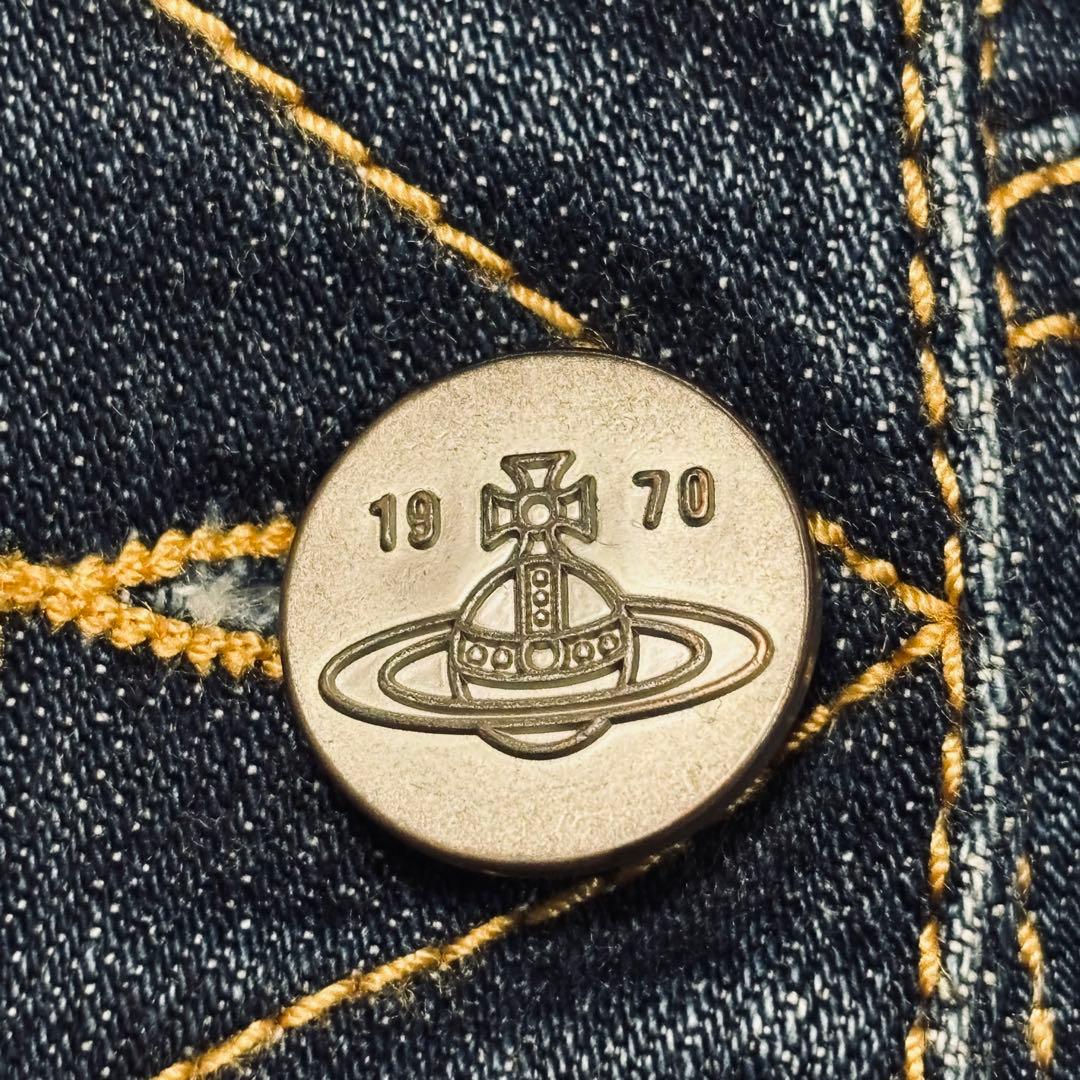 極美品 ヴィヴィアン ウエストウッド 変形 デニム 巻きスカート オーブ