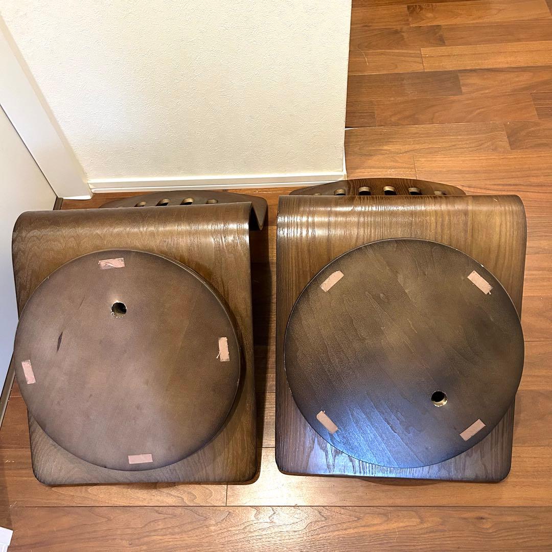 曲木 回転座椅子 木製 クッション レトロ 昭和 旅館 和室 曲げ木 4脚