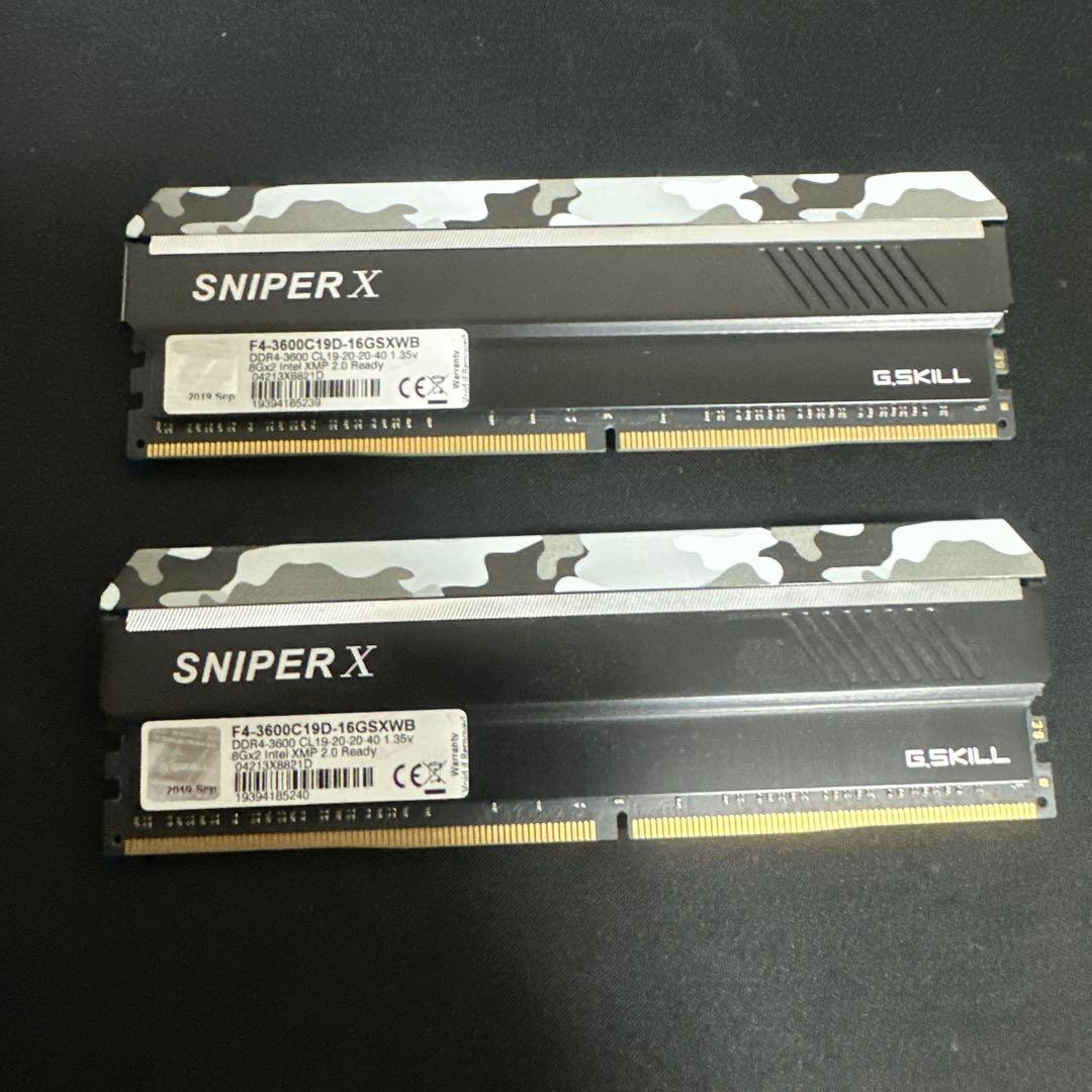 G.SKILL SNIPER X DDR4 3600MHz 16GB 2枚セット Amazon | G.Skill SniperX F4-3600C19D-16GSXWB (DDR4-3600 8GB×2) | G