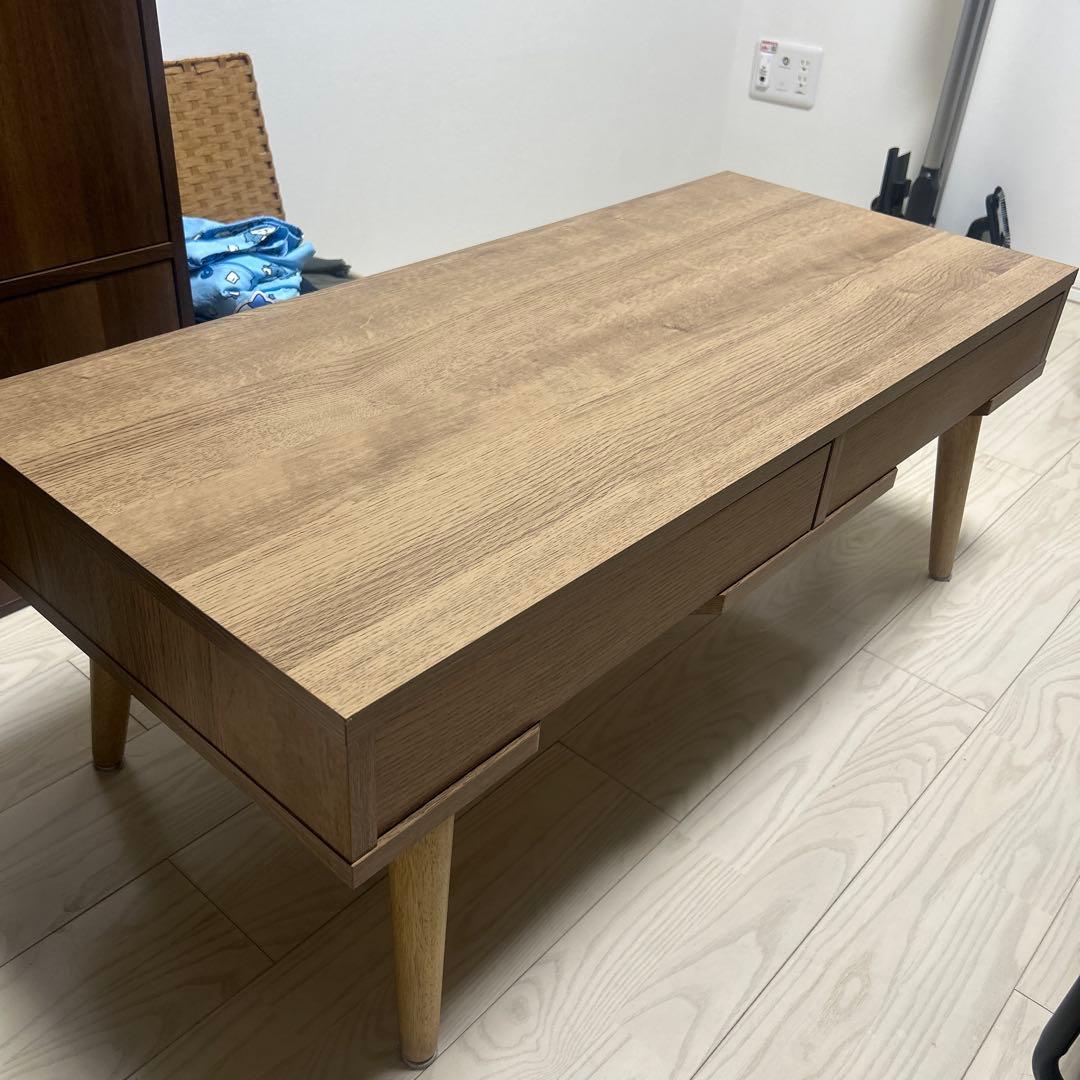 lowya ロウヤ　リビングテーブル ローデスク 引き出し付き リビングテーブル[幅110] 引き出し収納付きローテーブル センター