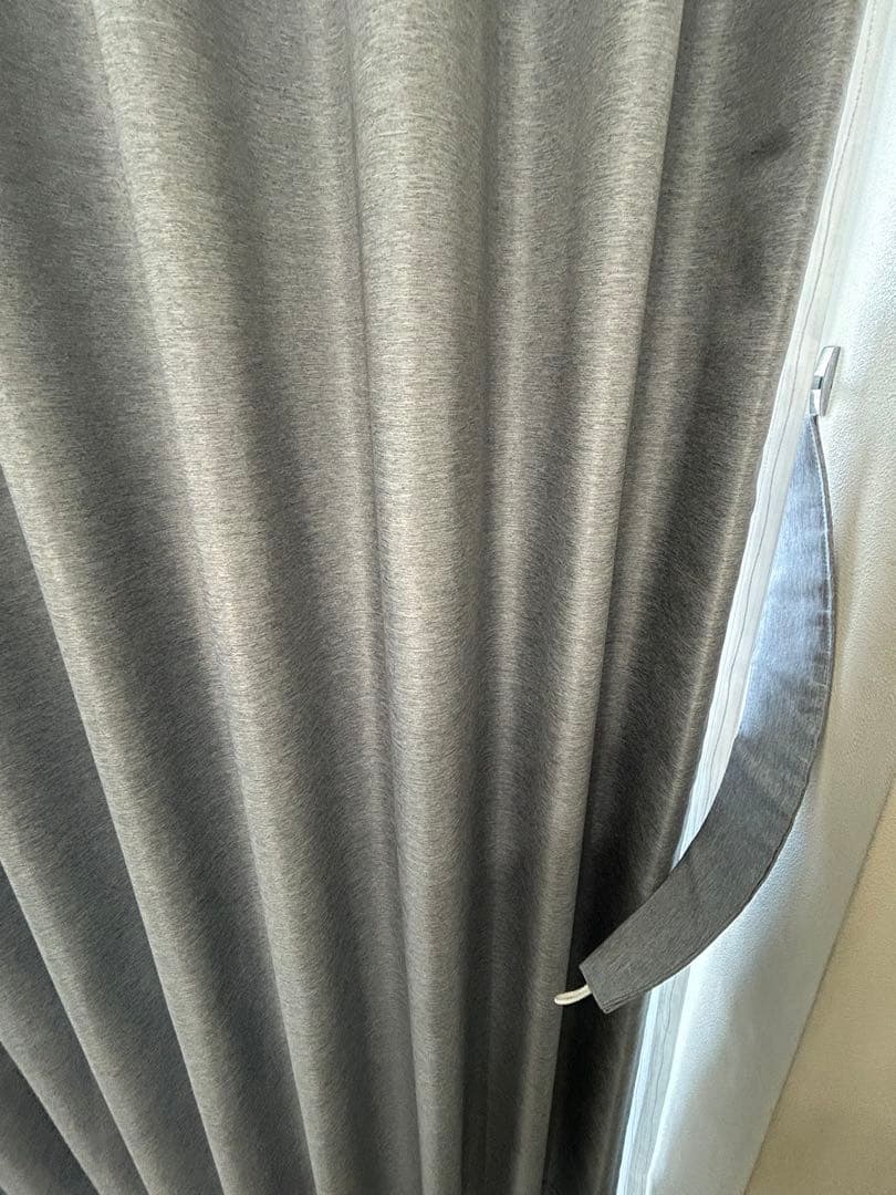美品】丈260cm ニトリ オーダー ドレープカーテン 両開き アイスブルー