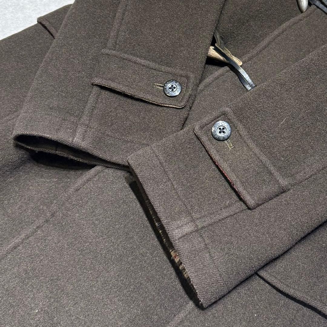 希少 美品 バーバリー ダッフルコート ロングコート ノバチェック カーキ L