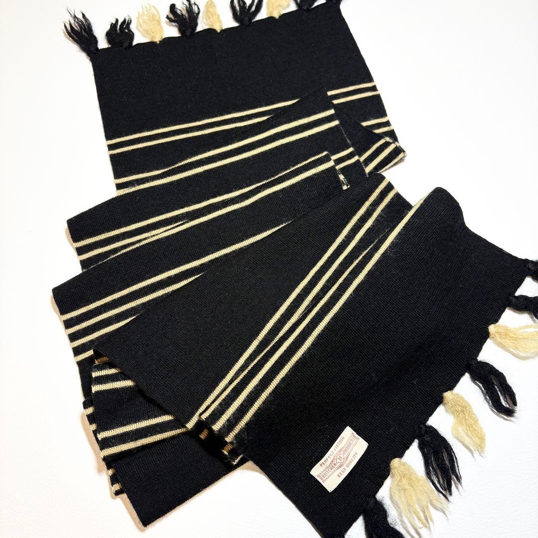 美品✨ブッチャープロダクツ ストライプフリンジマフラー 美品✨ブッチャープロダクツ ストライプフリンジマフラー