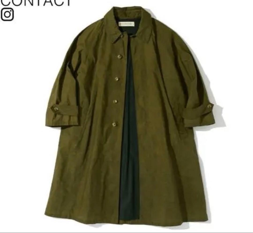 ポリプロイド ステンカラーコート カーキ 2 M SLICK（スリック） コート ステンカラーコート スプリングコート