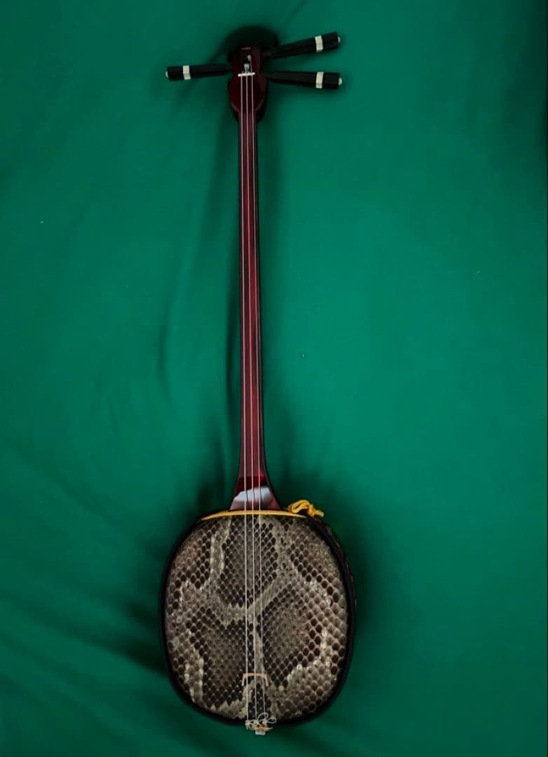 三線本体 ヘビ皮製 3弦　未使用品 Amazon.co.jp: 沖縄三線 ベビー三線 スンチーレッド 人工皮6点セット B