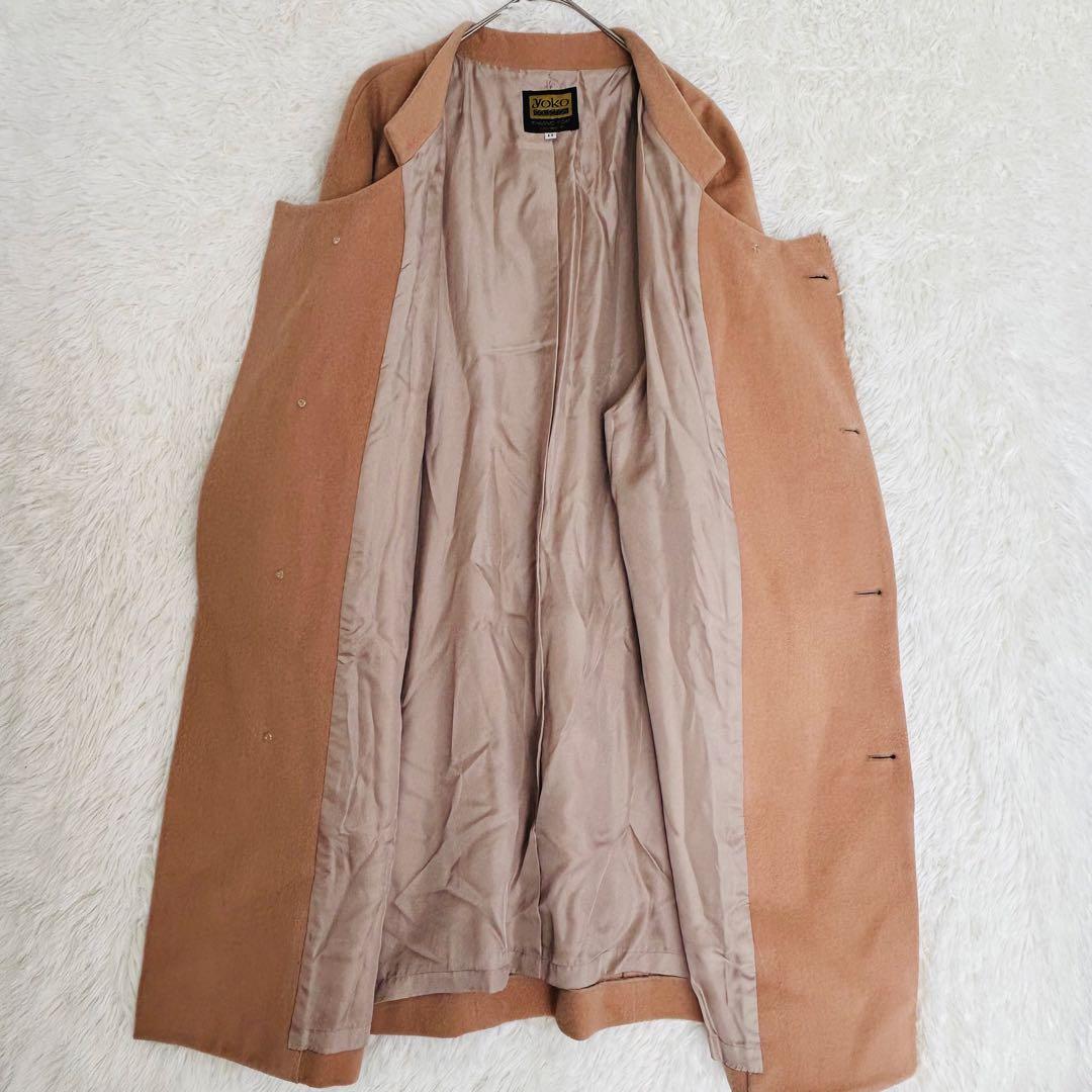 希少【ヨーコ セレクション】カシミヤ ロング ケープコート ベージュ