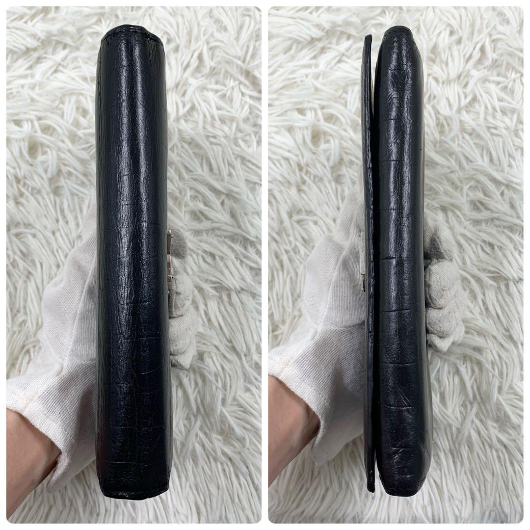 ✨美品✨】サンローラン カサンドラ 長財布 クロコ ブラック - メルカリ
