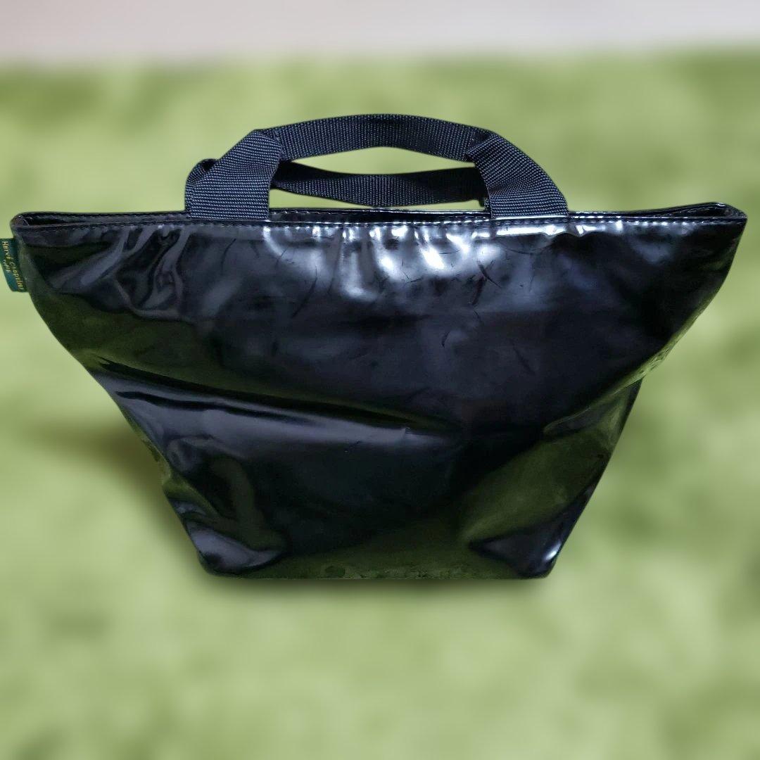 希少】美品☆エルペシャプリエ ヴェルニ ノワール 舟形トート エナメル