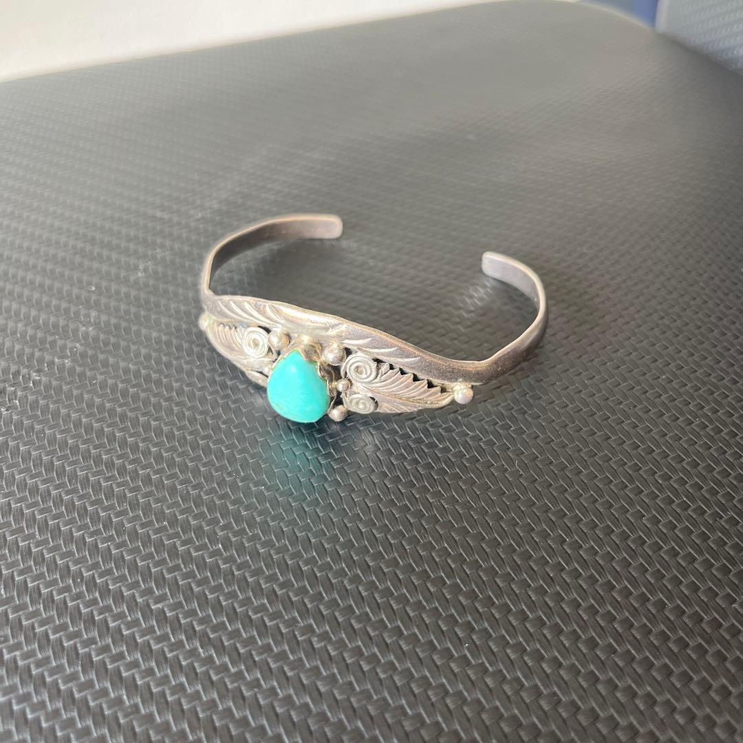 ターコイズ　シルバー925 バングル シルバー925素材 唐草 バングル ターコイズバングル 925 銀 シルバー