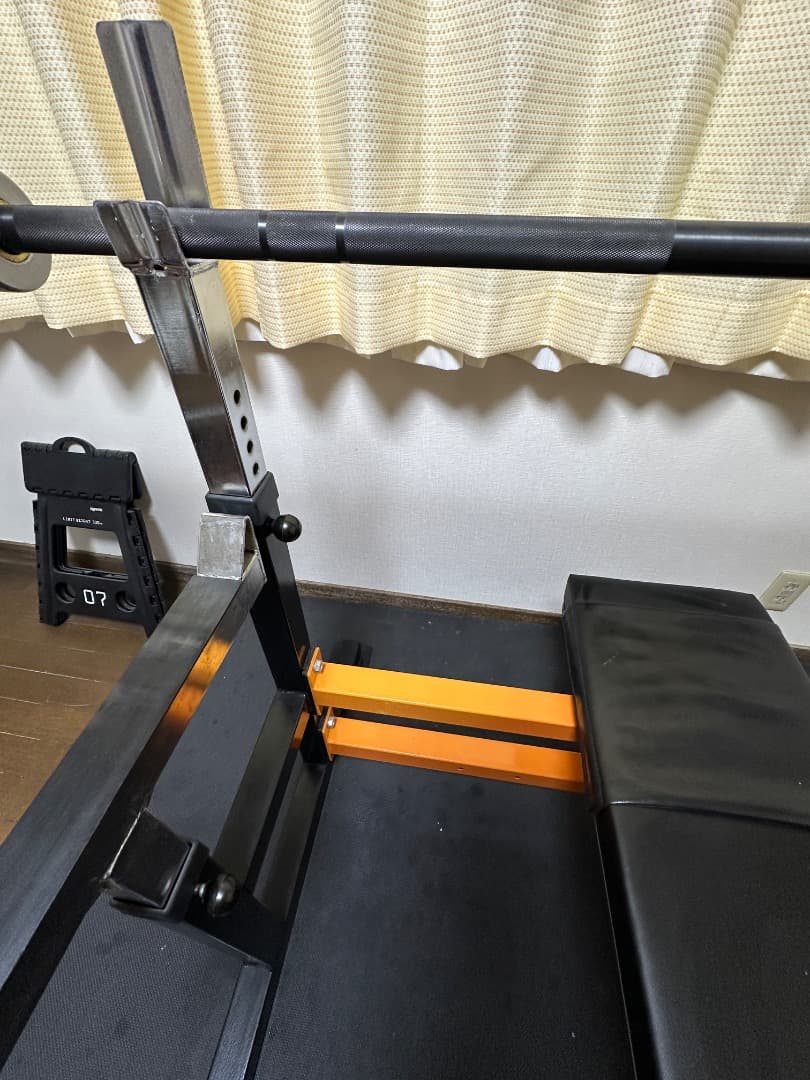 《引取》モリヤ製ベンチプレス台　 バーベル（オリシャ）・プレート・プレートラック