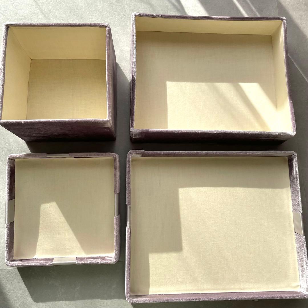 メゾンドファミーユ ベルベット収納ボックス ベロア 収納かご 小物入れ