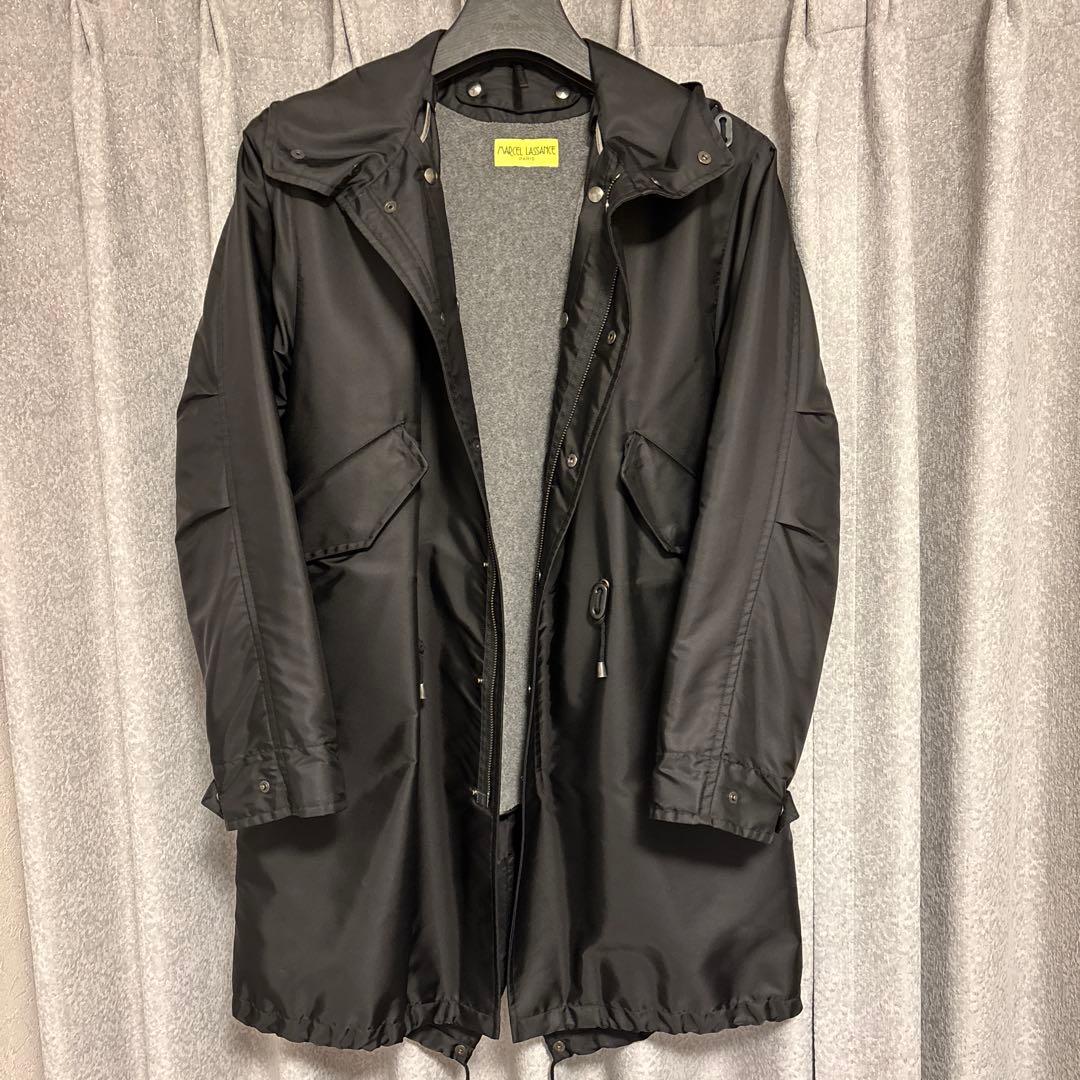 名作 マルセルラサンス リモンタナイロン モッズコート 黒 44 別注/ライナー付】新品/SHIPS扱/マルセルラサンスMARCEL LASSANCE