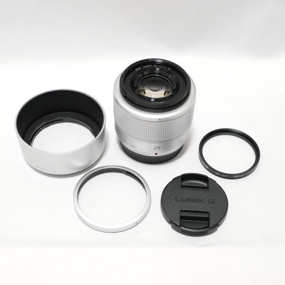 美品★LUMIX G 25mm F1.7 ASPH ★保護フィルター付 Panasonic LUMIX G 25mm f/1.7 ASPH. Lens with UV Filter Kit B&H