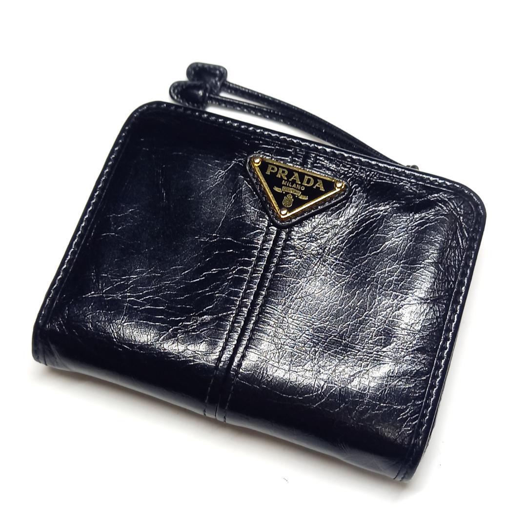ぴま様プラダ 新作 25SS ソフトルックスレザー財布 ブラック ミニ財布