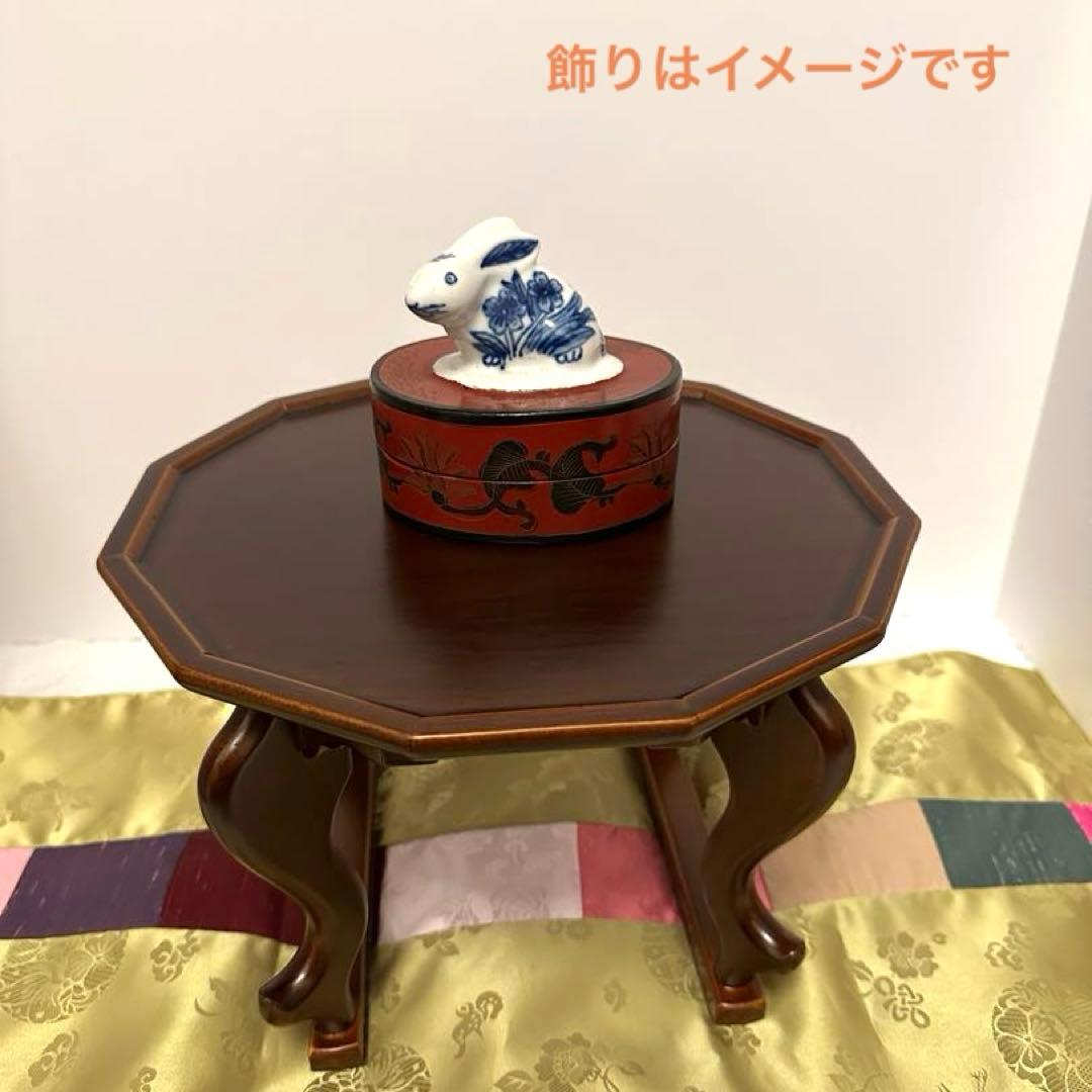 韓国ソバン(小盤) 12角 虎足盤 アンティーク調 新品 李朝 漆塗