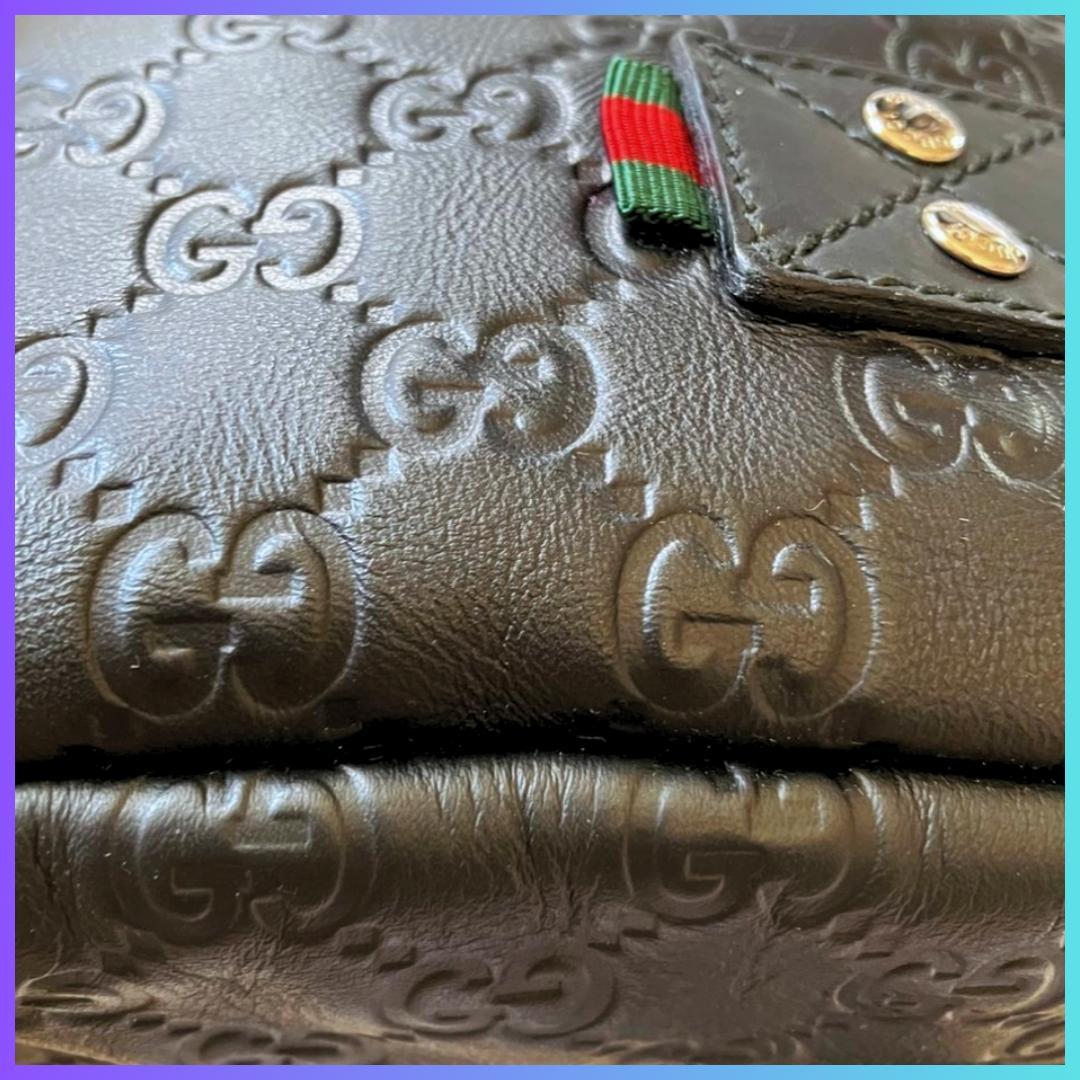 Aliyさま専用 GUCCI グッチシマ レザー ボディバッグ 収納袋、箱付属