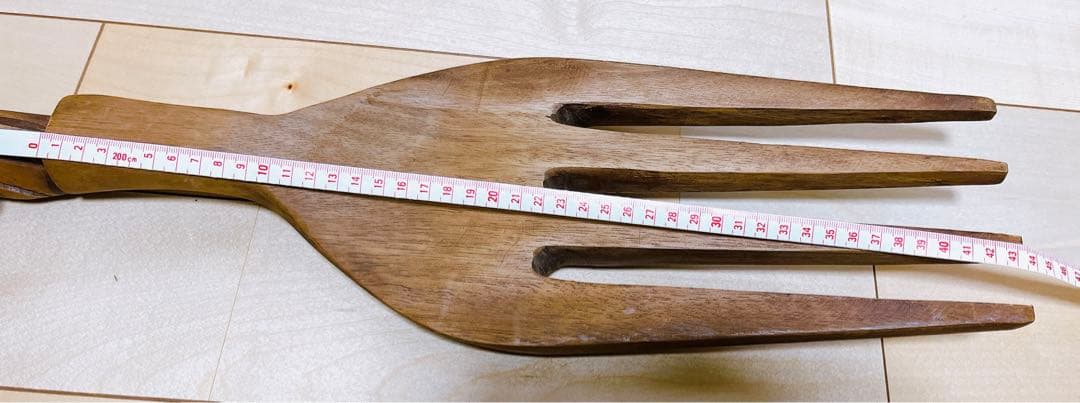 巨大☆ 木製☆ 大きなスプーン&フォーク セット 置き物 置物 オブジェ