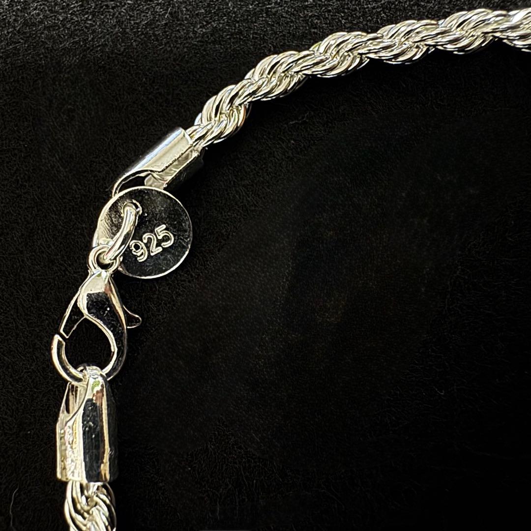 シルバー925 ツイストロープデザイン アンティーク ブレスレット