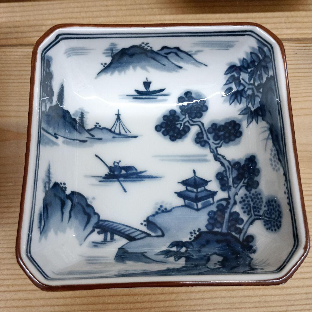庫山窯 前畑陶器 染付山水 隅切角小鉢 5個 A - メルカリ
