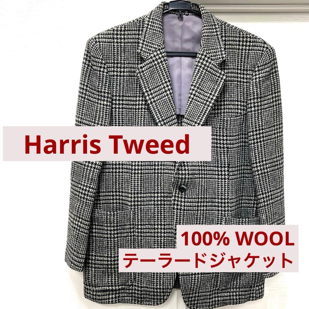 超特大 4XL相当 ハリスツイード テーラードジャケット 総裏 チェック柄 HARRIS TWEED（ハリスツイード） キングサイズ ジャケット メンズ