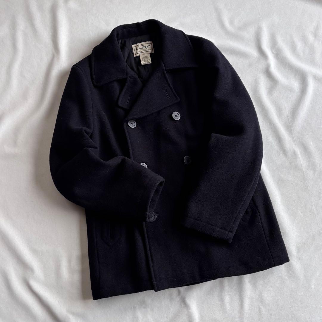 ジャケット・アウター 90s L.L.Bean melton wool pea coat NVY