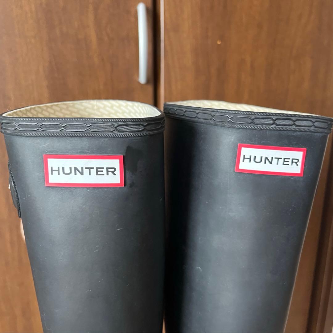HUNTER ブラック 長靴 バックル付き 24.5cm 良品 - メルカリ