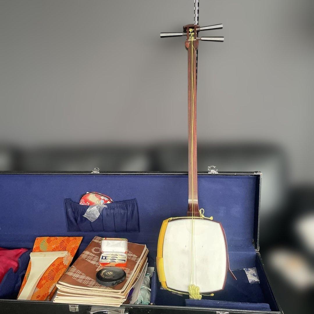 jazzloveyoko三味線　東さわり　紅木　皮やぶれなし　撥付き