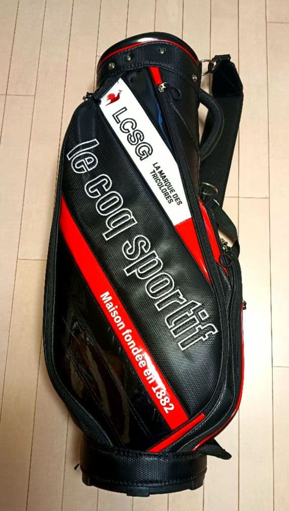 le coq sportif キャディバッグ ゴルフバッグ　ブラック/レッド le coq sportif ゴルフバッグ 黒赤 le coq sportif ルコック キャディ
