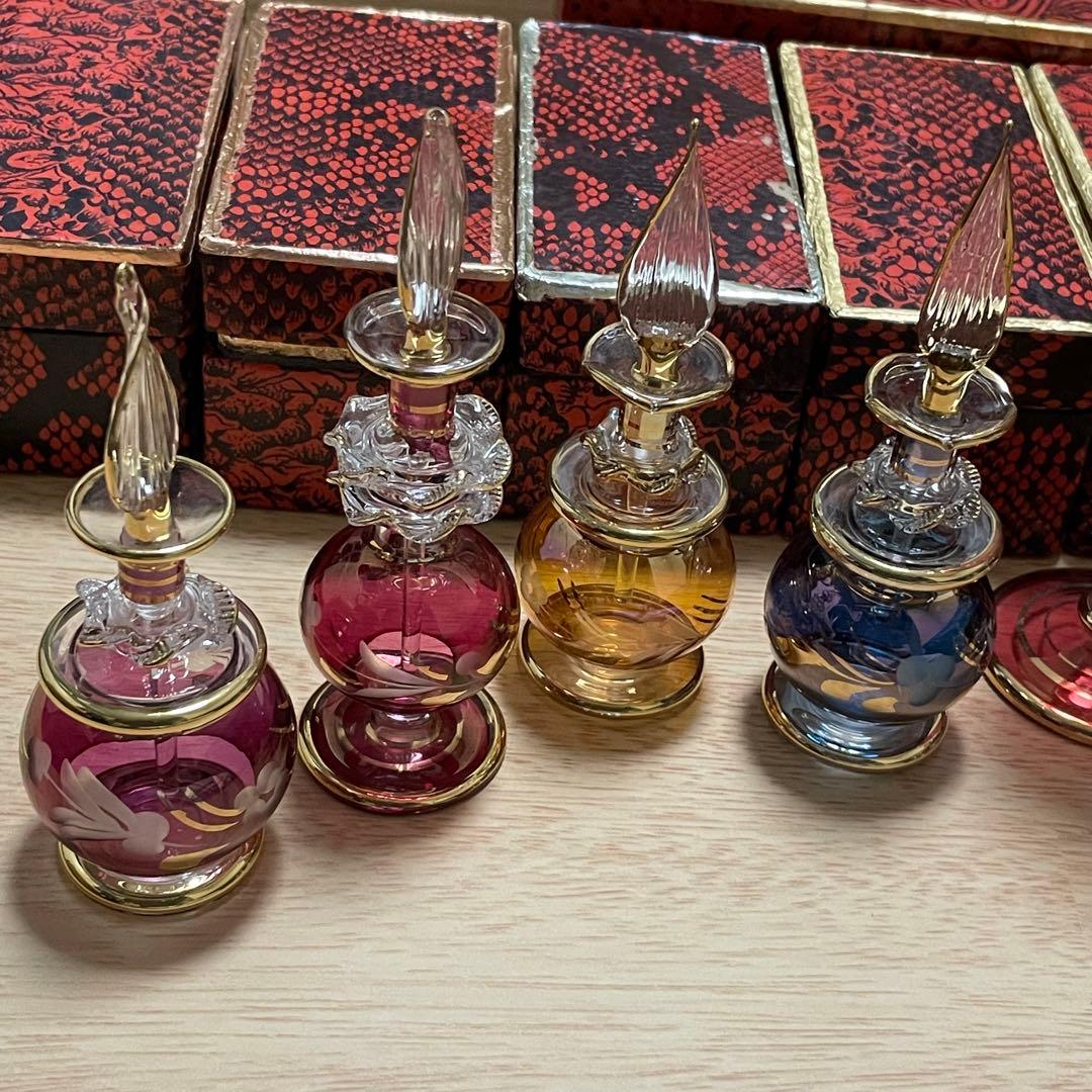 エジプト 香水瓶 ガラスボトル ガラス工芸 アートグラス 合計9本セット