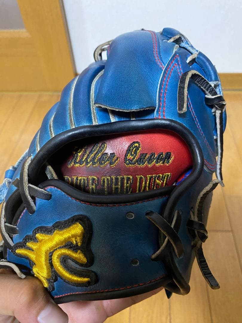 RYU 硬式用 投手 オーダー グローブ 青 縦閉じ - メルカリ