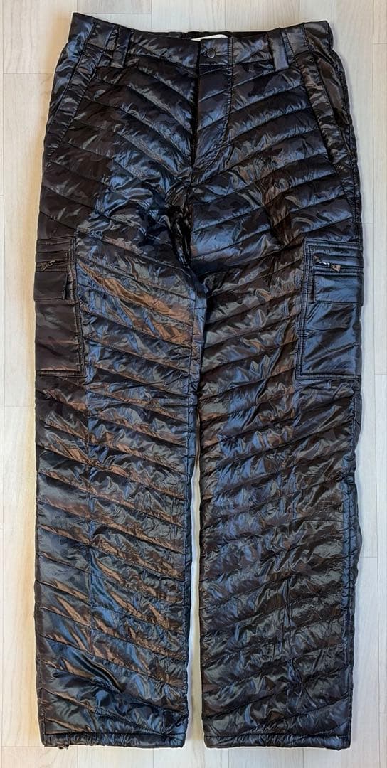 MARK&LONA マークアンドロナ ダウンパンツ ブラック L 超美品】マークアンドロナ 異素材ダウンパンツ グレー×黒 フリース