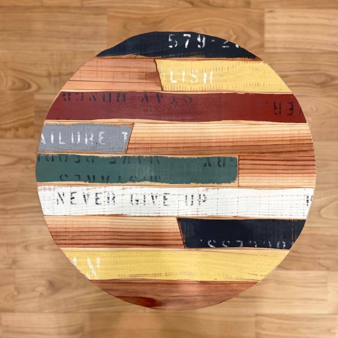 【パズルシリーズ】直径50cm 折りたたみ丸テーブル  -natural- ①