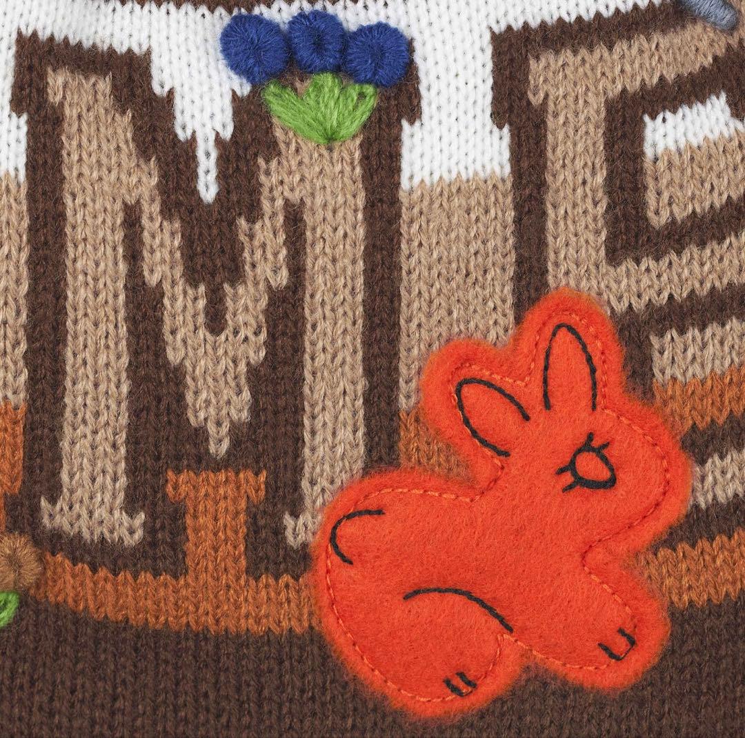 Felt Appliqué Earflap Beanie \"Brown\"