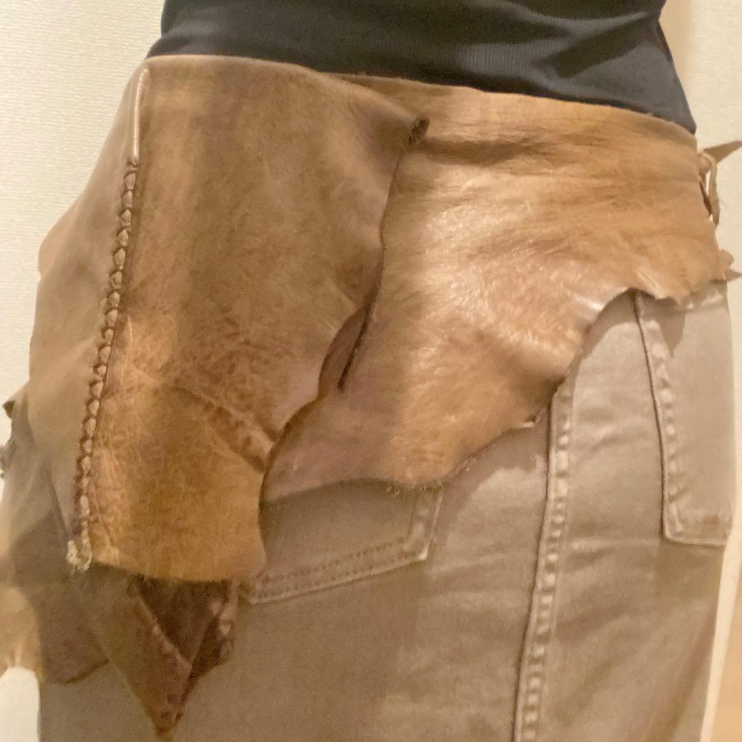 本革 レザー ブラウン ウエストポーチ ヒップバッグ ボヘミアン ギャル