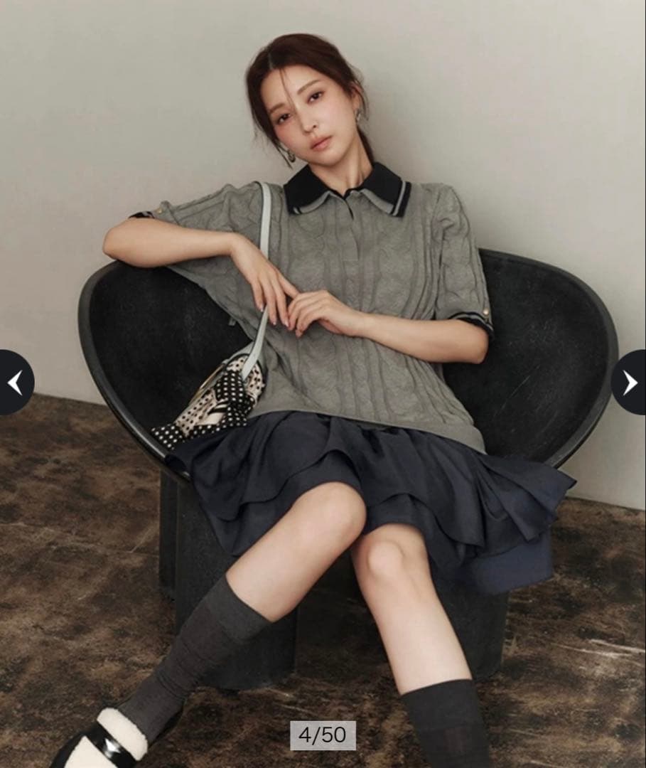 yuhi.様 スキッパーレイヤードミニワンピース スタッフコーディネート】ケーブルスキッパーレイヤードミニワンピース