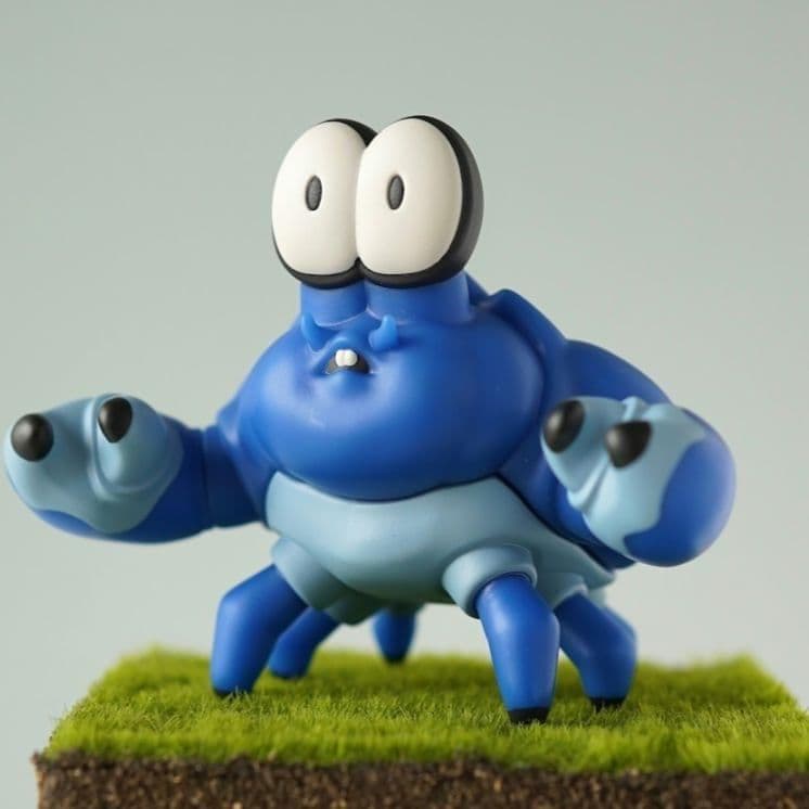 MONKEY CRAB Crabby Crab / Blue カニ　ソフビ Bandai crab Mini Figure Kani series1 Gashapon Capsule Toys Mud